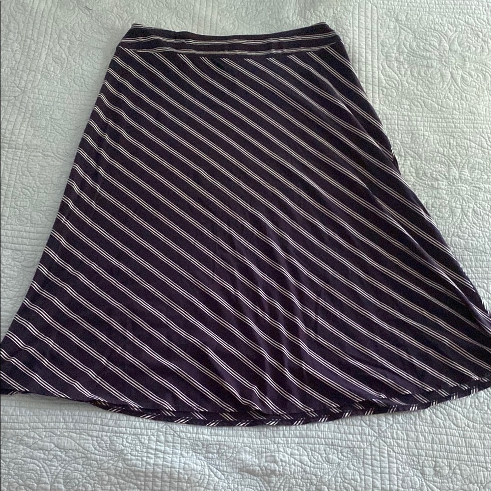 Talbots Navy and White Striped Maxi Skirt - Picture 4 of 4